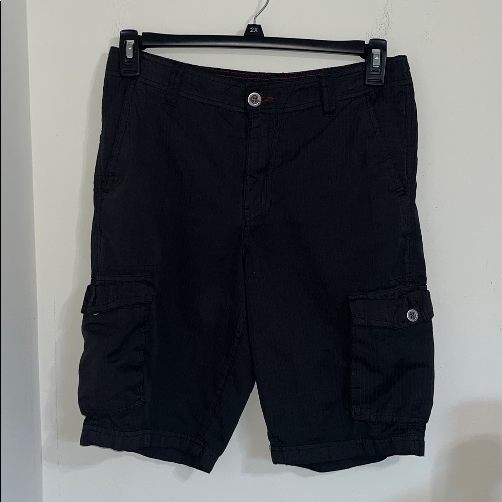 Tony Hawk Black Shorts with Red Stitching